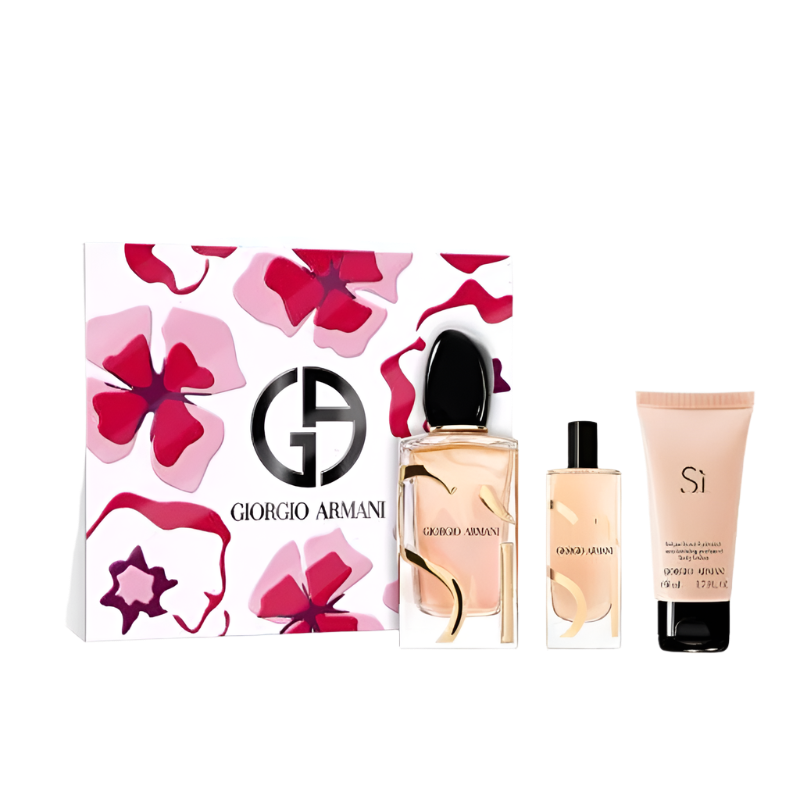 Giorgio Armani Si Edp Gift Set (100Ml + 15Ml + Body Lotion 50Ml) Perfume Set for Her