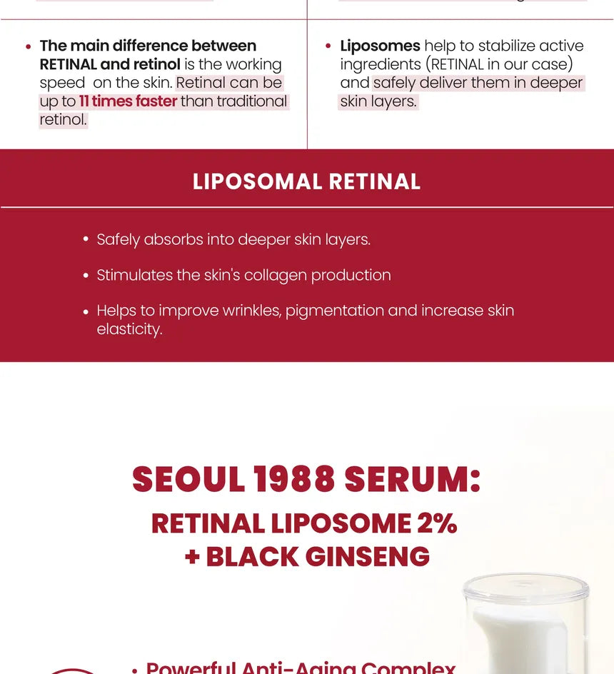 K-Secert Seoul 1988  Retinal Liposome 2% + Black Ginseng Serum