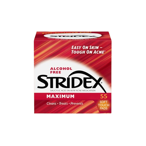 Stridex Maximum Alcohol Free Salicylic Acid Cleans-Treats-Prevents 55 Soft Touch Pads