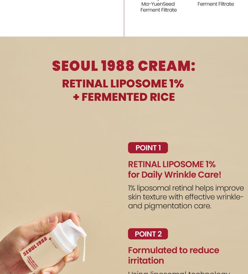 K-Secert Seoul1988 Cream Retinal Liposome 1% + Fermented Rice 50Ml